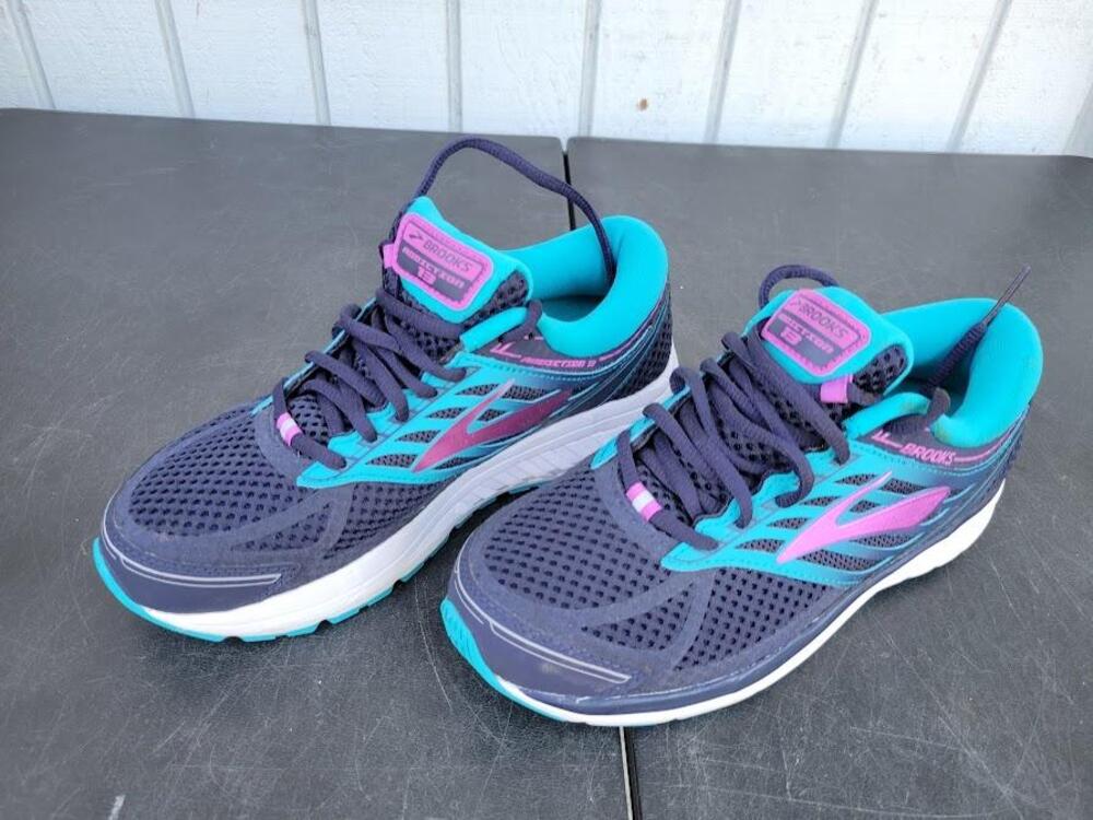 Brooks Shoes Womens Size 6.5 Blue Teal Mesh Running Athletic Trail Sneakers